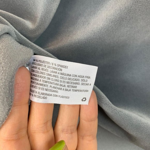 ISABEL Maternity Grey‎ Velour Side-Ruched VNeck Pullover Sz M - Picture 9 of 10